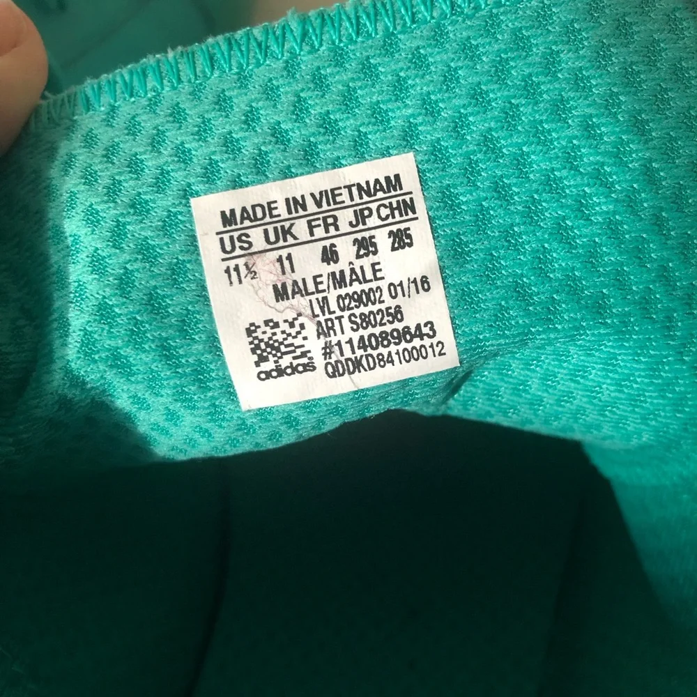 Mens Sz 11.5 Mint Green Adidas Court Vantage Shock Sneakers NEW - Picture 9 of 11